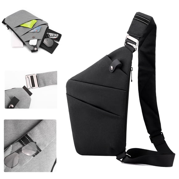 Bolsa de viaje tipo bandolera Elloy Doc, a prueba de robos, impermeable, gris