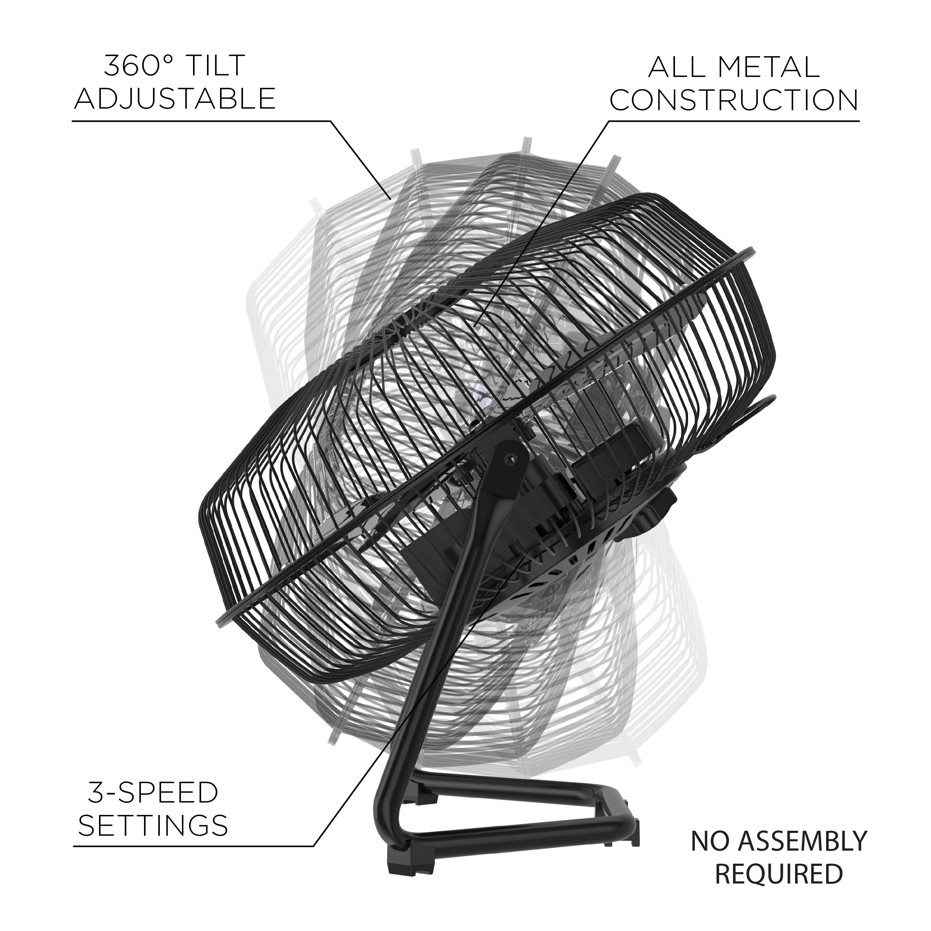 Airtek  High Velocity Desk Fan, 3-Speed Electric Fan with Metal Blades and Safety Grilles