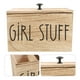 thumbnail image 4 of Organizador de toallas sanitarias para baño, organizador de productos femeninos, caja de almacenamiento para artículos de niñas, dispensador rústico de madera con tapa, accesorios de baño, 4 of 7