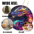 thumbnail image 3 of Funny Christmas Ornament,Gorgeous Cosmic - Hued Dragon,Xmas Round Ceramic Pendant, 3 of 6