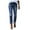 Navy Blue, variant on Women's Ripped Boyfriend Jeans Mid Rise Loose Fit Distressed Stretchy Denim Pants Blue XL