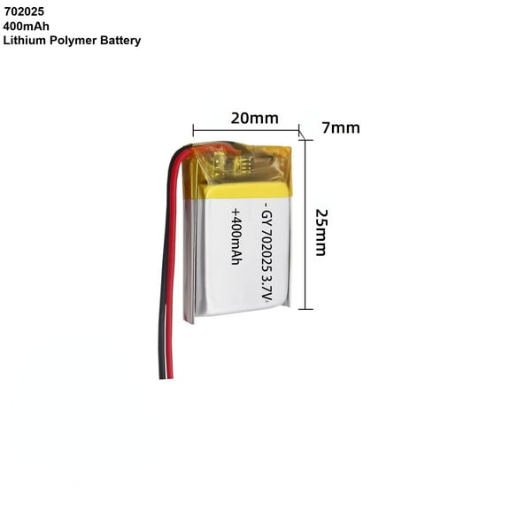 3.7V 400mAh Li-Ion Battery 702025 Lithium Polymer Rechargeable Battery For Bluetooth Headset GPS Toy