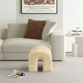 thumbnail image 3 of SHYFOY N-Shaped Upholstered Accent Ottoman – Modern Fabric Footrest Stool, Small Bench for Living Room, 3 of 6