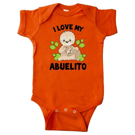 

Inktastic Cute Sloth I Love My Abuelito with Green Leaves Gift Baby Boy or Baby Girl Bodysuit