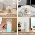 thumbnail image 3 of 5Pcs Qtip Holder Dispenser, Transparent Cotton Pad Storage Organizer with Lid, Clear Plastic Apothecary Jar for Cotton Swab Floss, Bathroom Canister Storage Organization for Vanity Makeup Organizer, 3 of 7