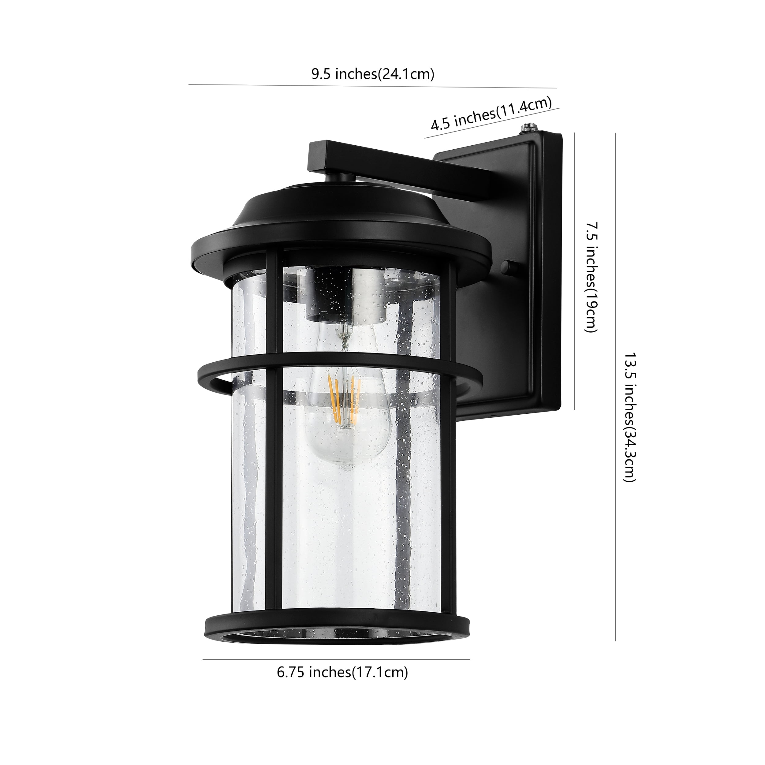 SAFAVIEH Cianna LED Matte Black Metal Wall Sconce with Clear Shade, Set of 2