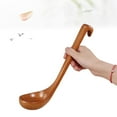 thumbnail image 5 of PONDER Wooden Long Handle High Heat Resistanct Cooking Spoon Mixing Ladle Handmade Utensil with Hook for Kitchen Restaurant Hot Pot, 5 of 6
