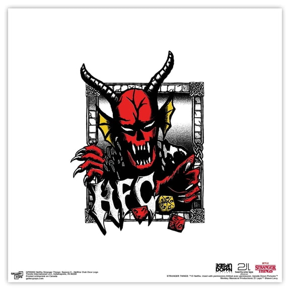 Gallery Pops Netflix Stranger Things: Season 5 (2025) - Hellfire Club Dice Logo Wall Art