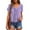 Purple, variant on MIXUE Boho Tops For Women Summer Solid Color V Neck Short Sleeve Casual T-shirts Activewear,Beige,L
