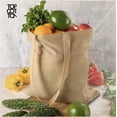 thumbnail image 3 of Top Cotton Pack of 12 – 100% Cotton Reusable Tote Bags – Bulk Grocery, Shopping, DIY, Beach & Gift Use (Brown Melange), 3 of 6
