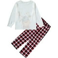 thumbnail image 6 of GRNSHTS Matching Family Pajamas Sets Christmas Matching Holiday Pjs Letter Print Top and Plaid Pants Sleepwear, 6 of 15