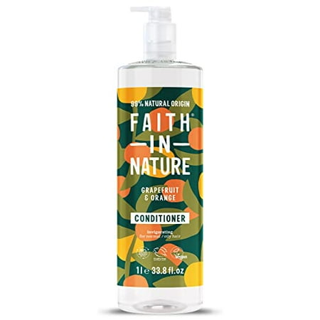 Faith In Nature Natural Conditioner - Vegan & Cruelty Free, No SLS or Parabens - 33.8 fl oz Family Sized, Grapefruit & Orange