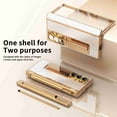 thumbnail image 2 of Dteck for Samsung Galaxy Z Fold 6 2024 Case with Built in Screen Protector, Aluminum Alloy Kickstand Case with Pen, Removable Hinge Protection Holder Full Body Protective Cover,Silver + Dark Gold, 2 of 7