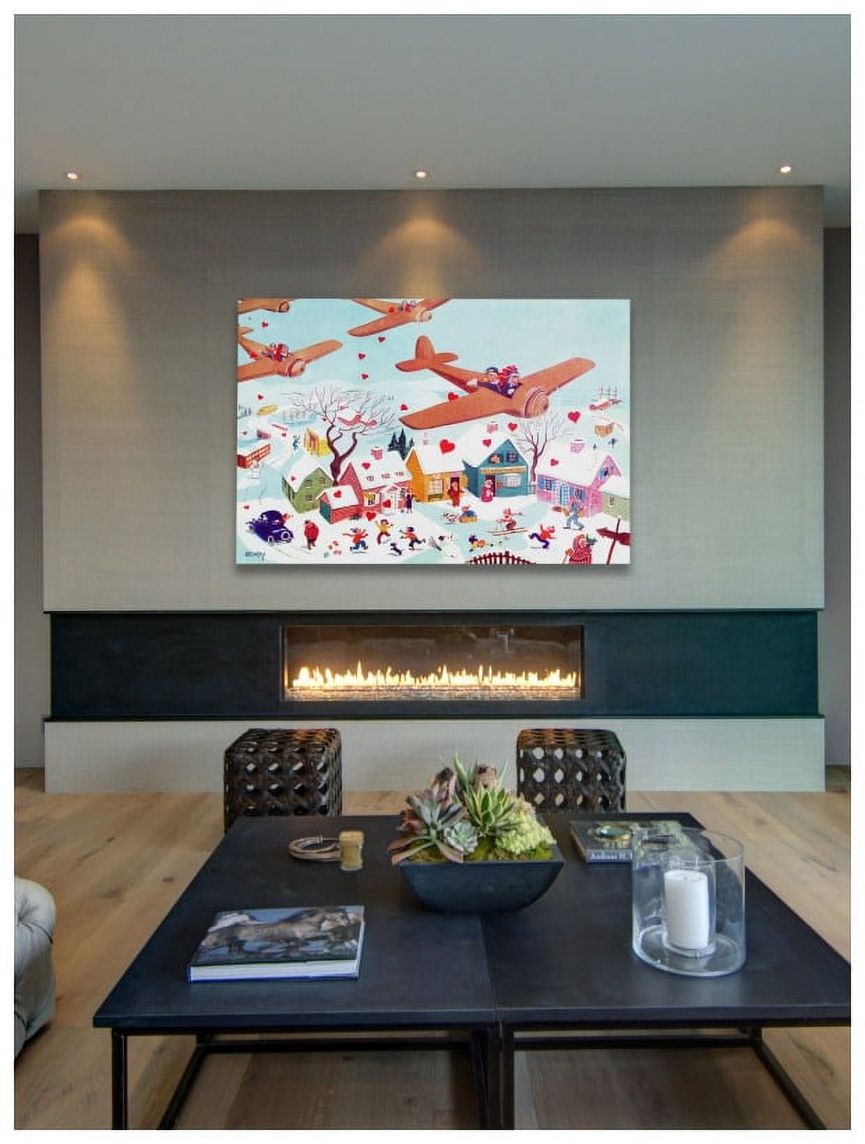 Marmont Hill "Planes and Hearts" by Curtis Painting Print on Canvas