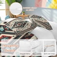 thumbnail image 3 of Boho Red Teal Brown Bedding 3 Piece Duvet Cover Set Queen Size, Southwestern Retro Geometric Soft Microfiber Comforter Cover with Zipper Closure & Pillowcases, Wrinkle & FadeResistant Quilt Cover, 3 of 9