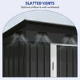 thumbnail image 3 of ModFusion 9x4x6 ft Galvanized Metal Storage Shed, 6 Removable Air Vents, 426 Cuft Double Lockable Doors, Steel Organizer, Waterproof Backyard Bike Storage, Dark Gray, 3 of 10