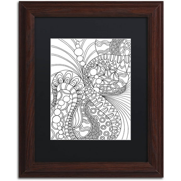 Trademark Fine Art "Mixed Coloring Book 46" Canvas Art by Kathy G. Ahrens, Black Matte, Wood Frame