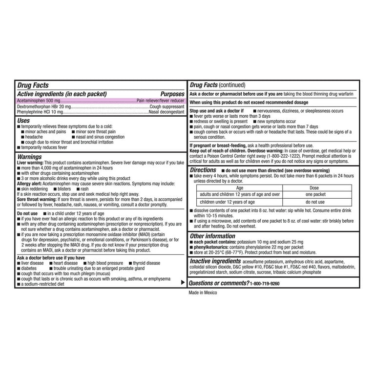 Equate Daytime Severe Cold & Flu Relief, Green Tea Honey Lemon