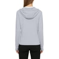 thumbnail image 5 of Womens Athletic Jacket, UPF50+ UV Protection Hoodie Jacket Lightweight Zip Up Long Sleeve Sun Shirt with Thumb Holes 2XL Light Gray, 5 of 6