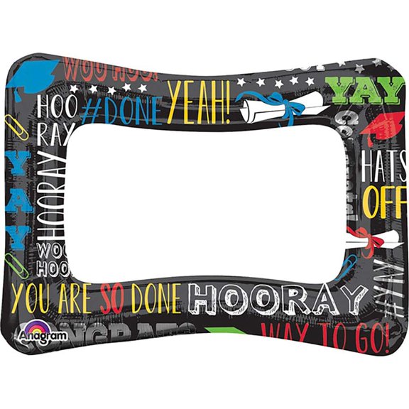 Amscan Inflatable Grad Frame for Graduation Party Photo Booth Prop Decoration, Foil, 23" x 16"