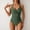 Green, variant on LYMAYTER One Piece Swimsuits for Women Fashion Tummy Control Halter Bathing Suit Slim V Neck Swimwear S-2XL