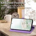 thumbnail image 3 of for Galaxy S24 5G Phone Case Wallet,S24 5G Wallet Case for Women,Emboss PU Leather Protective Cover Zipper Card Holder Flip Phone Case for Samsung Galaxy S24 5G (Purple), 3 of 7