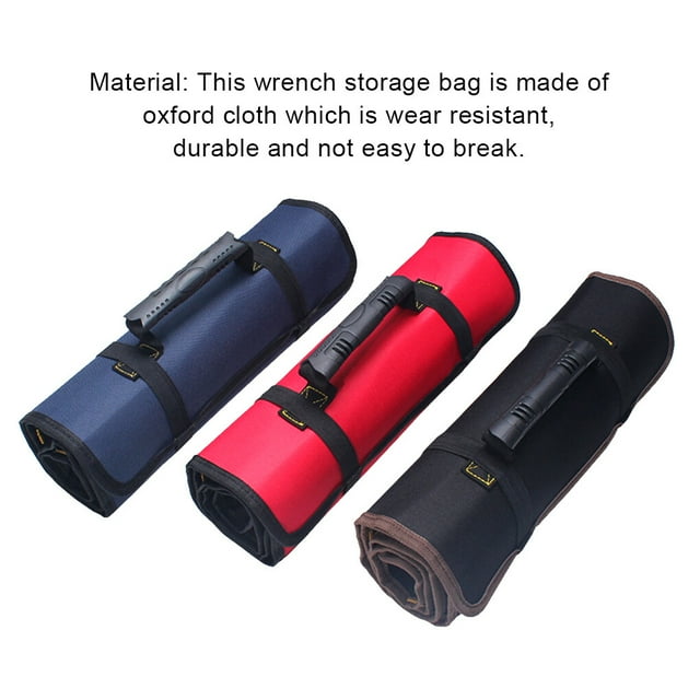 tredstone Oxford Cloth Waterproof Wrench Storage Bag Multi-functional Tools Organizer Folding Pocket Accessory for Professional Working Red
