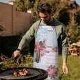 thumbnail image 4 of Pioneer Flower Floral Print Pattern Apron-Garden Aprons for Women with Pockets-Cotton Linen Waterproof Kitchen Cooking Gardening Aprons Adjustable for Kitchen,Cooking,BBQ and Salon 33x27 Inch, 4 of 7