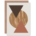 thumbnail image 1 of Triangles And Circle Gold Greetings Card Plus Envelope Blank inside, 1 of 3