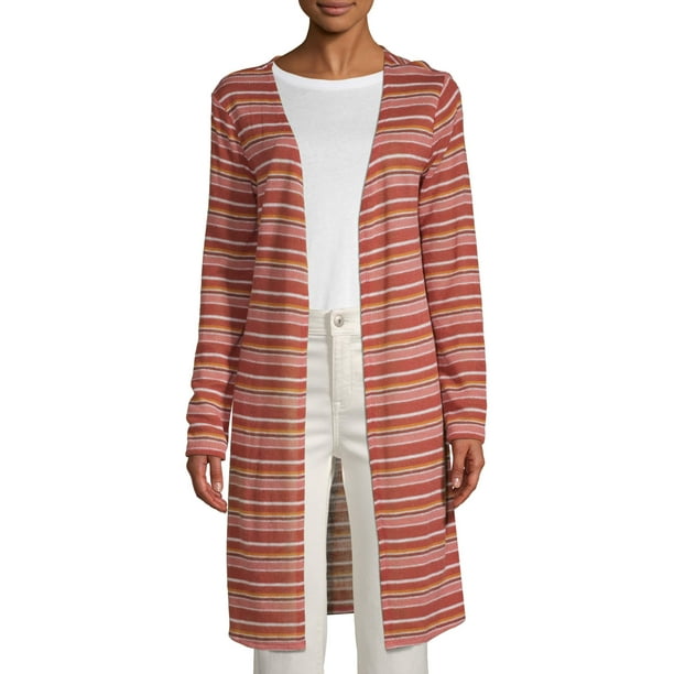 striped duster cardigan