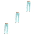 thumbnail image 4 of Qarigey Pantalones de mujer de repuesto Casual transpirable primavera verano Flexible Plaid hogar dormir pantalones ropa de dormir azul cielo L Type1 NO1, 4 of 6