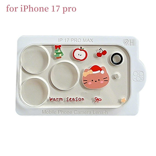 Cartoon Smartphone Camera Lens Protector for iPhone 17 Pro Max, Tempered Glass Anti-Scratch Back Camera Protector