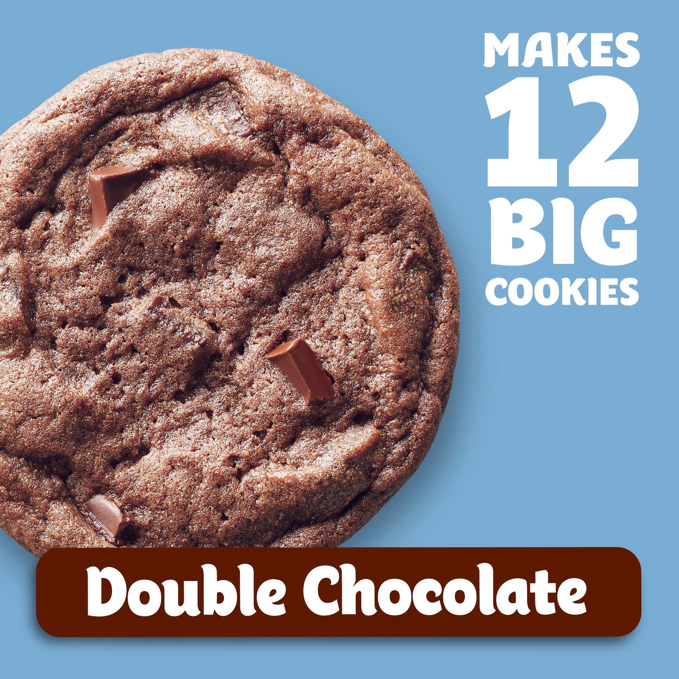 Pillsbury Ready to Bake Double Chocolate Refrigerated Cookie Dough, 12 Big Cookies, 16 oz