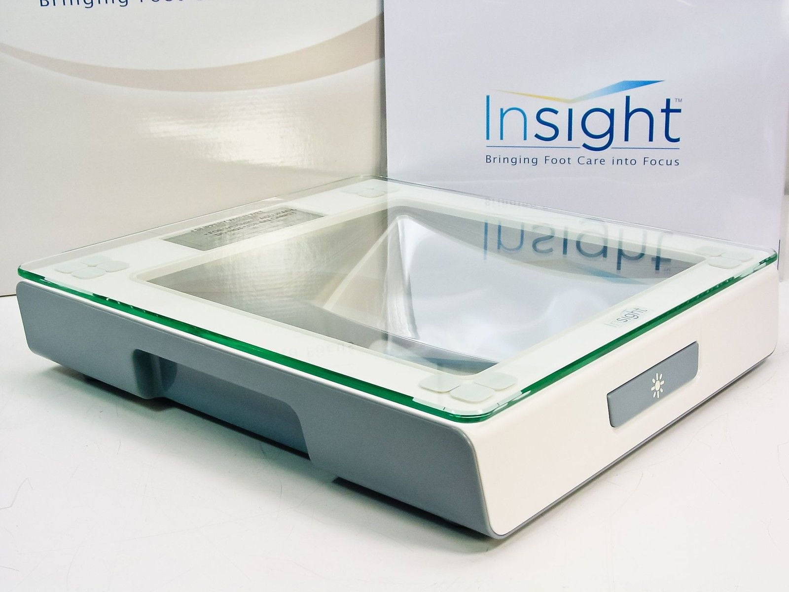 Insight 400lb Glass Digital Bathroom Weight Scale For Diabetic Foot Care 1380 with Mirror