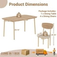 thumbnail image 7 of UHOMEPRO Dining Table Set for 4, Farmhouse Kitchen Table Set with 4 Fabric Upholstered Chairs, Curved Table Design, Dining Room Table Set for Dining Room, Kitchen and Apartment, Natural+Beige, 7 of 7