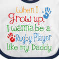 thumbnail image 4 of Inktastic Rugby Player Like Daddy Boys or Girls Baby Bib, 4 of 4