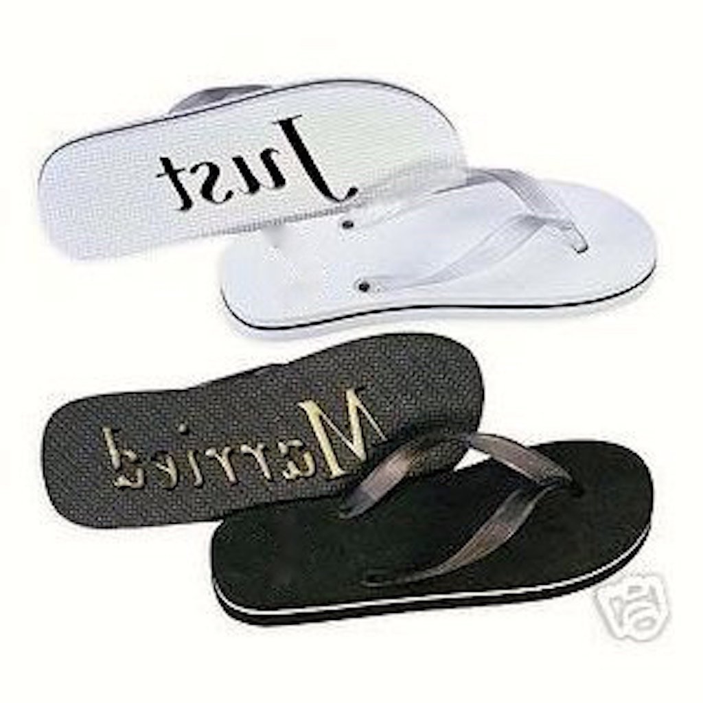 Just married imprint flip flops Clearance