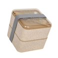 thumbnail image 3 of Bento Salad Containers Double-Layer Lunch Box Square Shape Material Odorless Spillproof 13.5*13.5*14cm 1Pack, 3 of 5