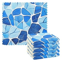 Blue Glass Gradient Kitchen Cloth Dish Towels for Drying Washing Absorbent Dish Rags 6 Pack
