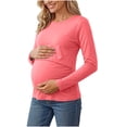 thumbnail image 2 of RongHuan Maternity Shirts Long Sleeve Crew Neck Pregnancy Tops for Women Casual Pregnancy Tee Shirt Soft Daily Wear, 2 of 9