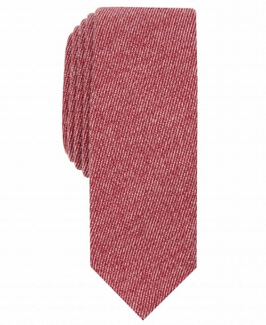 New Mens Original Penguin Kline Burgundy Plaid Skinny Cotton Neck Tie Necktie