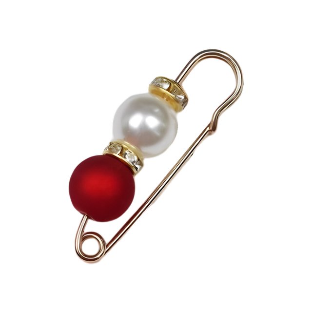 Minnieouse Broche de perlas de imitación con diamantes de imitación, alfiler de Metal, joyería, adorno para ropa, hebilla, abrigo, bolso, vestido, Ropa, zapatos y accesorios Miscelánea Rojo Minnieouse AP018538-01