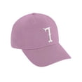 thumbnail image 2 of Daxton 3D Vintage Custom Number Low Profile Adjustable Baseball Dad Hat Cap, Pink White, 7, 2 of 3