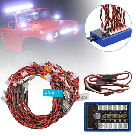 - 12-pack 1:10 RC Model Car Truck LED Light Kit LED Multi-color Flashing Head Light Lamp System