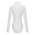 thumbnail image 4 of YouLoveIt Solid Long Sleeve Bodysuit Lingerie Stretchy Bodysuit Tops Turtleneck Long Sleev Bodysuit Jumpsuit for Women, 4 of 7
