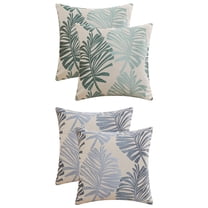 Unique Bargains 4 Pcs Soft Palm Leaf Pattern Cushion Case Green/Light Blue 18" x 18"