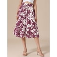 thumbnail image 4 of DARING DIVA Women's Dressy Flowy A-line Boho Skirts Small Burgundy, 4 of 6