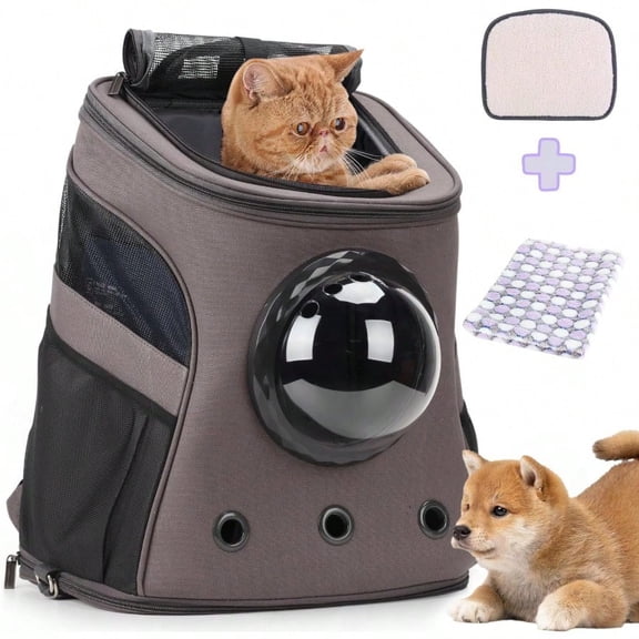Large Pet Carrier Backpack Bubble Backpack Carrier for Fat Cats and Puppies AirlineAppd Grey