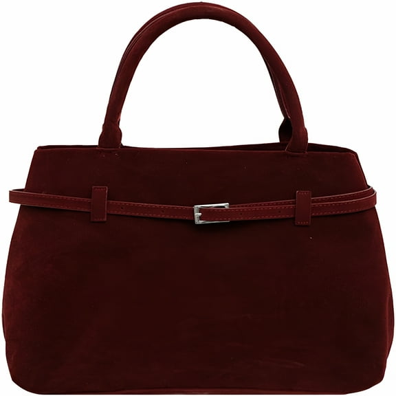 GASTROPOD Tote Bag for Women Slouchy Work Tote Bag Faux Suede Top Handle Bag Retro Brown Suede Handbag Purse