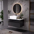 thumbnail image 2 of 32" Multi-layer Solid Wood Compact Freestanding Cabinet, Bathroom Storage Unit with Soft Close Drawer, Modern Small Bathroom Vanity with Ceramic Sink for Bathroom Organization, Black,White, 2 of 7